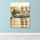 jachten in Rothesay Bay, Schotland. Canvas Afdruk (Insitu (Houten vloer))