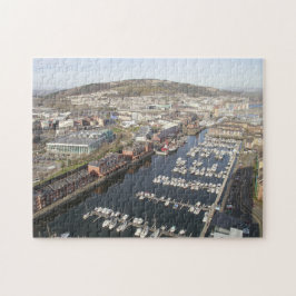 Jachten in Swansea. Legpuzzel