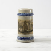 jachten met Sepia-effect. Naam toevoegen. Bierpul (Center)