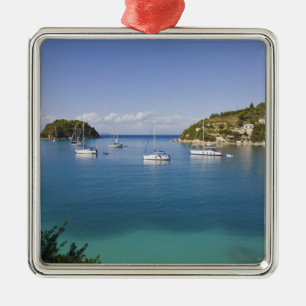 Jachten op de ankerplaats, Lakka, Paxos, Griekenla Metalen Ornament