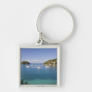 Jachten op de ankerplaats, Lakka, Paxos, Griekenla Sleutelhanger