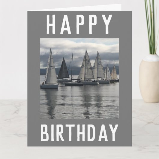 Jachten op een zilverachtig Zee in Schotland. Birt Kaart (Voorkant)