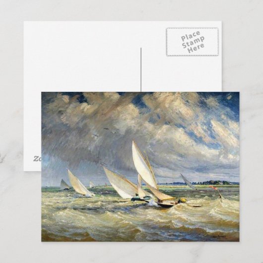 Jachten racen bij slecht weer briefkaart (Voorkant / Achterkant)