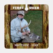 Jachtfotocamouflage gepersonaliseerd metalen ornament (Voorkant)