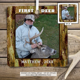 Jachtfotocamouflage gepersonaliseerd metalen ornament