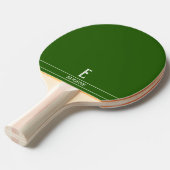 Jachtgroene Pingpongbat met Monogram Tafeltennisbatje (Voorkant Gekanteld)