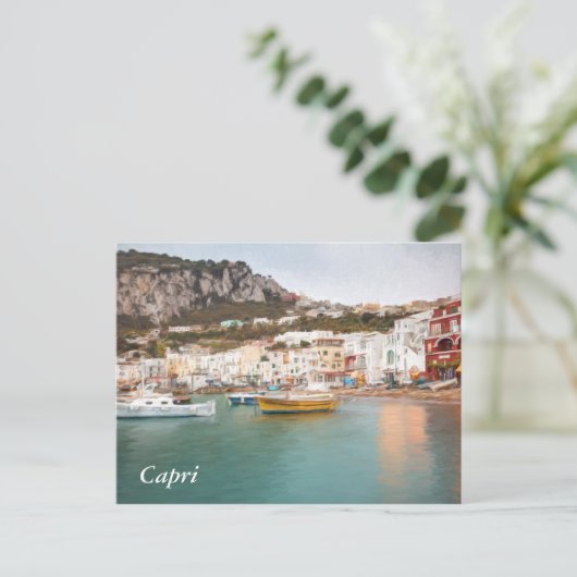 Jachthaven Grande, Capri, Campania, Italië Briefkaart (Staand voorkant)