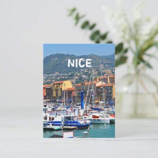 Jachthaven in Nice, Frankrijk Briefkaart (Staand voorkant)