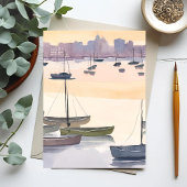 jachthaven | Waterverf Ocean Bay Briefkaart