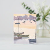 jachthaven | Waterverf Ocean Bay Briefkaart (Staand voorkant)