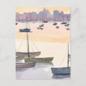 jachthaven | Waterverf Ocean Bay Briefkaart (Voorkant)