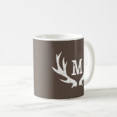  jachthert monogram antlers reizen mug koffiemok (Voorkant rechts)