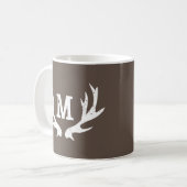 jachthert monogram antlers reizen mug koffiemok (Voorkant links)