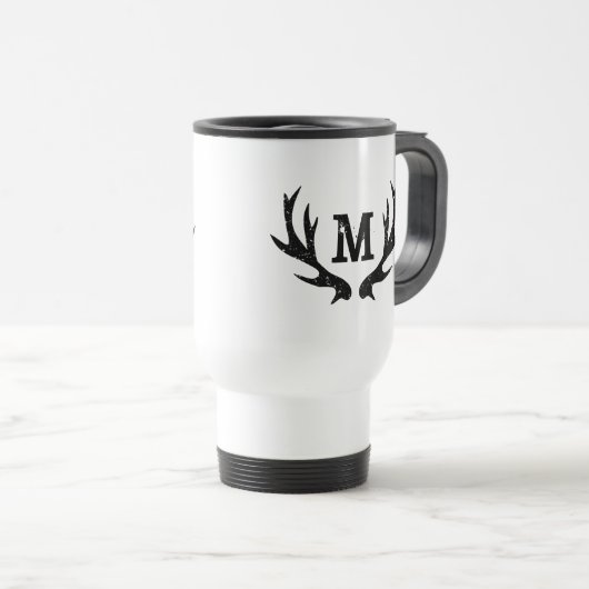  jachthert monogram antlers reizen mug reisbeker (Voorkant rechts)