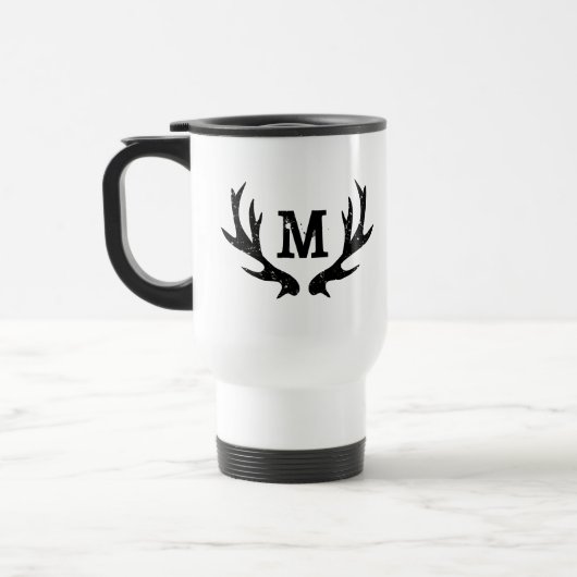  jachthert monogram antlers reizen mug reisbeker (Links)
