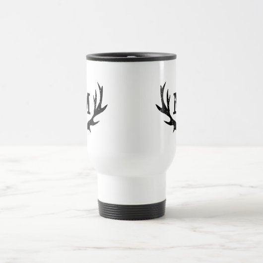  jachthert monogram antlers reizen mug reisbeker (Center)