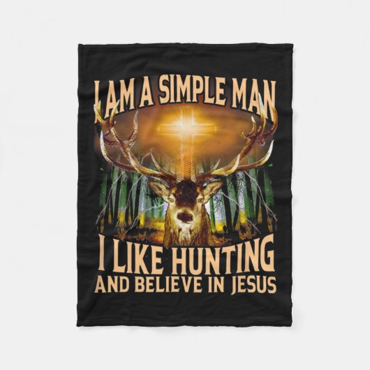 Jachtherten Ik ben een eenvoudig Man Ik hou van ja Fleece Deken (Voorkant)