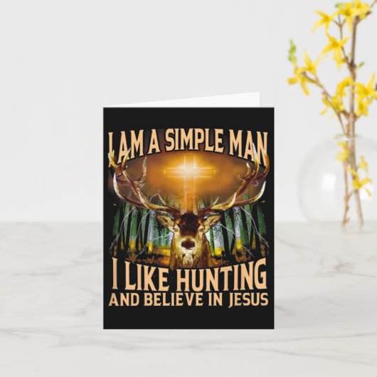 Jachtherten Ik ben een eenvoudig Man Ik hou van ja Kaart (Gele Bloem)