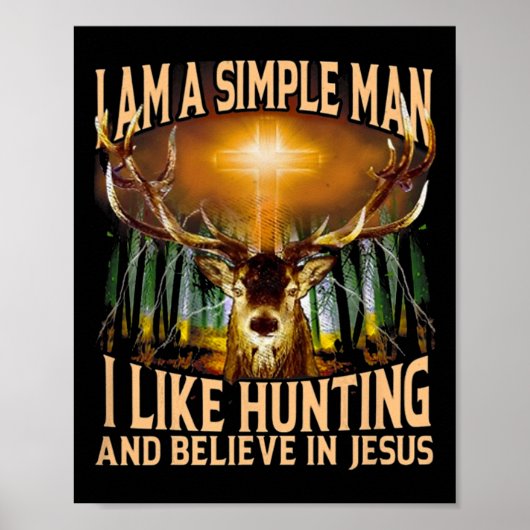 Jachtherten Ik ben een eenvoudig Man Ik hou van ja Poster (Voorkant)