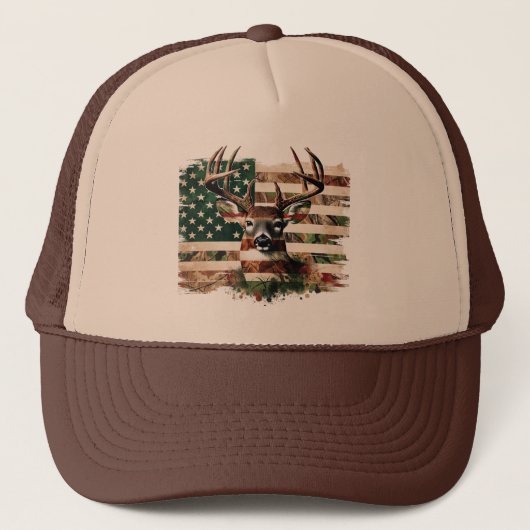 Jachtherten Vlag Hoed Trucker Pet (Voorkant)