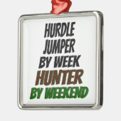 jachthindernisspringer metalen ornament (Links)