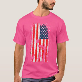 Jachthond Amerikaanse vlag eend vogel jacht op Bo T-shirt