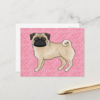Jachthond Fawn Pug Cartoon moppen Liefde Hart Patr