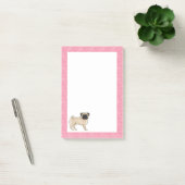 Jachthond Fawn Pug Cartoon moppen Liefde Hart Patr Post-it® Notes (Kantoor)