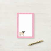 Jachthond Fawn Pug Cartoon moppen Liefde Hart Patr Post-it® Notes (Op bureau)