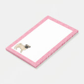 Jachthond Fawn Pug Cartoon moppen Liefde Hart Patr Post-it® Notes (Schuin)