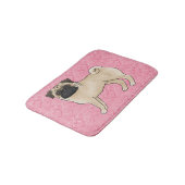 Jachthond Fawn Pug Cartoon moppen Roze Liefde Hart Badmat (Gekanteld)