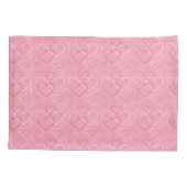 Jachthond Fawn Pug Cartoon moppen Roze Liefde Hart Kussensloop (Achterkant-Links)