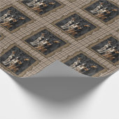 jachthond honden op ruit cadeaupapier (Hoek)