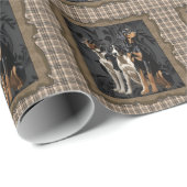 jachthond honden op ruit cadeaupapier (Rol Hoek)