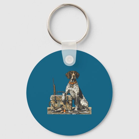 Jachthond Inter Bird Dog Eend Jager Camo Retrie Sleutelhanger (Voorkant)