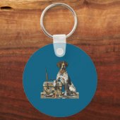 Jachthond Inter Bird Dog Eend Jager Camo Retrie Sleutelhanger (Voorkant)