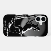 Jachthond Kunst iPhone Hoezen Coonhound Kunst Case 16 Hoesje (Achterkant horizontaal)