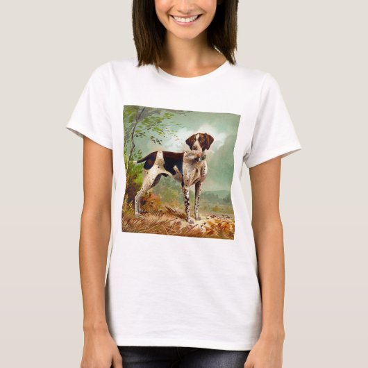 Jachthond met vogel in bek t-shirt (Voorkant)