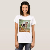 Jachthond met vogel in bek t-shirt (Voorkant volledig)