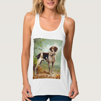 Jachthond met vogel in bek tanktop