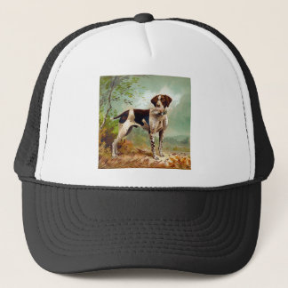 Jachthond met vogel in bek trucker pet
