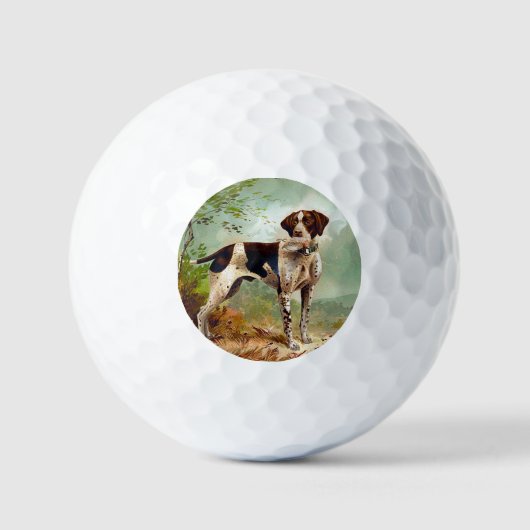 Jachthond met vogel in de mond golfballen (Voorkant)