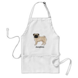 Jachthond Pugs Ras Schattige Cartoonhond en Naam Standaard Schort