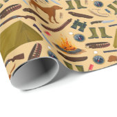 Jachthond Shotgun Tent Verrekijker Sport Cadeaupapier (Rol Hoek)