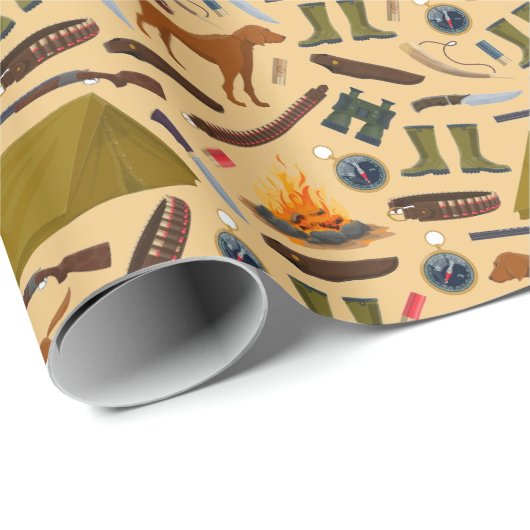 Jachthond Shotgun Tent Verrekijker Sport Cadeaupapier (Rol Hoek)