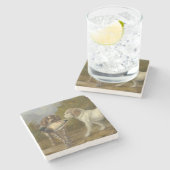 Jachthonden (door Carlo Ademollo) Stenen Onderzetter (Zijkant)