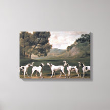 Jachthonden in een landschap (door George Stubbs)