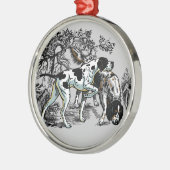 jachthonden metalen ornament (Links)
