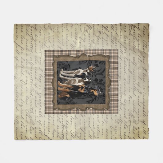 jachthonden op plaid fleece deken (Voorkant (Horizontaal))