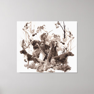 Jachthonden, Pistolen, Jachtseizoen T-Shirt Thro Canvas Afdruk